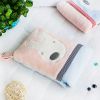 [Pink Rabbit] Fleece Throw Blanket Pillow Cushion / Travel Pillow Blanket (28.3 by 35.1 inches)