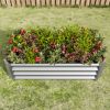 Metal Raised Garden Bed, Rectangle Raised Planter 4×2×1ft for Flowers Plants, Vegetables Herb Veezyo Silver