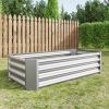 Metal Raised Garden Bed, Rectangle Raised Planter 4×2×1ft for Flowers Plants, Vegetables Herb Veezyo Silver