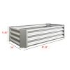 Metal Raised Garden Bed, Rectangle Raised Planter 4×2×1ft for Flowers Plants, Vegetables Herb Veezyo Silver