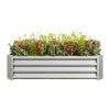 Metal Raised Garden Bed, Rectangle Raised Planter 4×2×1ft for Flowers Plants, Vegetables Herb Veezyo Silver