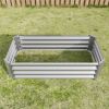 Metal Raised Garden Bed, Rectangle Raised Planter 4×2×1ft for Flowers Plants, Vegetables Herb Veezyo Silver