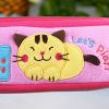 [Let's Play] Embroidered Applique Pencil Pouch Bag / Cosmetic Bag / Carrying Case (7.5*2.5*1.6)