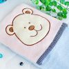 [Pink Bear] Fleece Throw Blanket Pillow Cushion / Travel Pillow Blanket (28.3 by 35.1 inches)