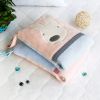 [Pink Rabbit] Fleece Throw Blanket Pillow Cushion / Travel Pillow Blanket (28.3 by 35.1 inches)