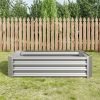 Metal Raised Garden Bed, Rectangle Raised Planter 4×2×1ft for Flowers Plants, Vegetables Herb Veezyo Silver