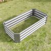 Metal Raised Garden Bed, Rectangle Raised Planter 4×2×1ft for Flowers Plants, Vegetables Herb Veezyo Silver