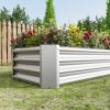 Metal Raised Garden Bed, Rectangle Raised Planter 4×2×1ft for Flowers Plants, Vegetables Herb Veezyo Silver