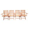 Foldable Patio Dining Set, 4 Folding Chairs, Indoor and outdoor universal, Teak