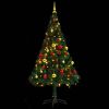 Artificial Christmas Tree with Baubles and LEDs Green 5 ft