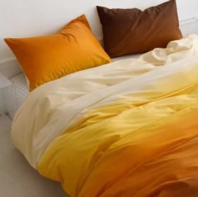 Simple Gradient Color Bed Four Sets Of Cotton Pure Cotton (Option: Setting sun-0.9m bed sheet 1.5m)