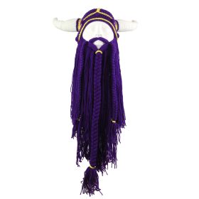 Personalized Party Long Beard Pointed Funny Hat Funny Wool Halloween (Option: Purple Hat Purple Beard-L58 60cm)