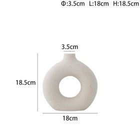 Donut Plain Burned Ceramic Vase Ins Wind (Option: White Medium B-Donut Vase)