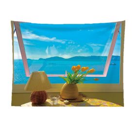 False Window Window Scenery Background Cloth (Option: Sea salt lemon-70x100cm)