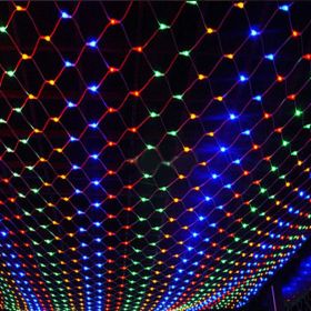 Christmas led lights string lights outdoor waterproof fishnet lights full of stars paved holiday lights wedding ins decorative lights (Option: Colorful-1.5x1.5m 96 leds)