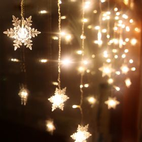 LED ice bar lamp snowflake hanging (Option: Warm white-3.5m-AU)