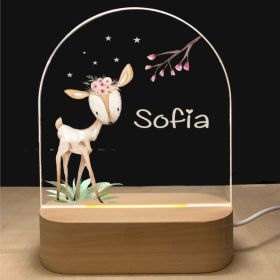 Acrylic Plug-in Bedside Lamp For Children's Creativity (Option: 3 Style-Seven colors-USB)