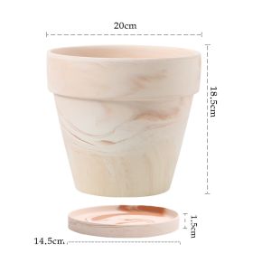 Gradient Macchiato Red And White Pottery Natural Pot Vegetarian Burning Breathable And Absorbent Large Type Green Plants Meaty (Option: A sytle 20cm-Without pallet)