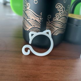 Cat-shaped Plant Plastic Clip (Color: White)