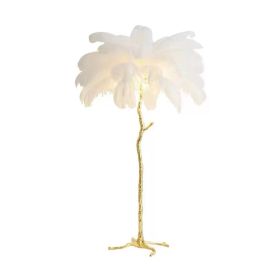 Decorative Resin Feather Floor Lamp For Living Room And Bedroom (Option: White-UK)