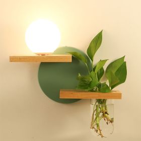 Nordic Bedroom Bedside Creative Balcony Living Room Aisle Japanese LED Wall Lamp (Option: Without Light Source-Green Left)