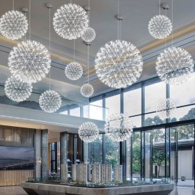 Spark Ball Restaurant Full Sky Star Chandelier (Option: Chromium warm light-25cm 12pcs lamp beads)