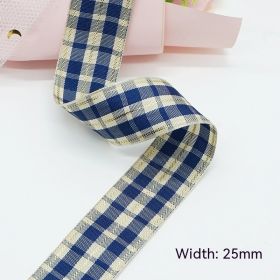 Solid Color Scottish Plaid Ribbon Hand-made DIY Clothing Ornament Bouquet Gift Packaging (Option: A403 Plaid Ribbon 38mm-A403-38mm25 Code Volume)