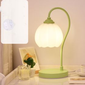 Flower Table Lamp Reading Bedroom Ambience Light (Option: Green Monochrome Warm Light-220V US)