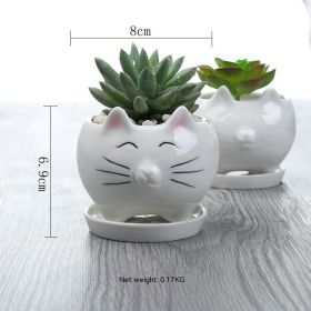 Creative Gardening Balcony Succulent Ceramic Flowerpot Decoration (Option: Color With Base Support-Without Plants)