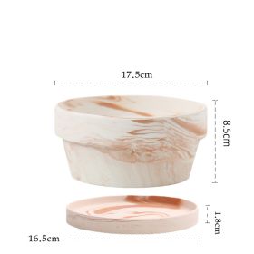 Gradient Macchiato Red And White Pottery Natural Pot Vegetarian Burning Breathable And Absorbent Large Type Green Plants Meaty (Option: B sytle 17cm-Without pallet)