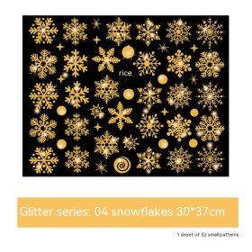 Glitter Decorative Wall Stickers Christmas Stickers (Option: Glitter Series Snowflake 04)