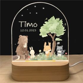 Acrylic Plug-in Bedside Lamp For Children's Creativity (Option: 6 Style-Three colors-USB)