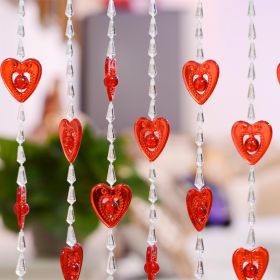 Household Plastic Crystal Acrylic Door Chain Decoration (Option: Transparent red-120x130)