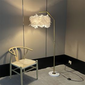 Creative Marble Feather Floor Lamp In Living Room (Option: Gold feather floor lamp-UK)