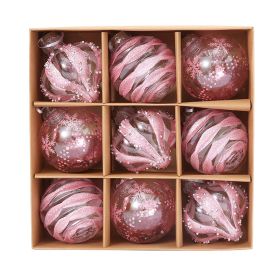 Creative Design Exquisite Christmas Ball  Christmas Decoration (Option: Pink-8cm)