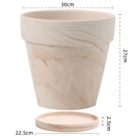 Gradient Macchiato Red And White Pottery Natural Pot Vegetarian Burning Breathable And Absorbent Large Type Green Plants Meaty (Option: A sytle 30cm-Without pallet)