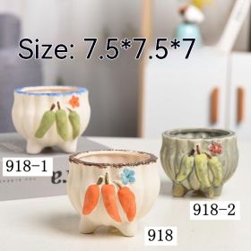 Stoneware Breathable Small-caliber Succulent Flower Pot (Option: S 3pcs-As Shown In Figure)