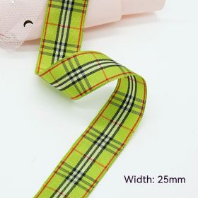 Solid Color Scottish Plaid Ribbon Hand-made DIY Clothing Ornament Bouquet Gift Packaging (Option: B003 Plaid Ribbon 38mm-B003-38mm25 Code Volume)