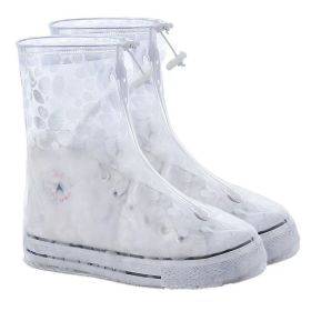 1pc Reusable Men And Women Rain Boots Cover Anti-Slip Wear-resistant Protective Cover Waterproof Layer (Color: A Polka Dot White)