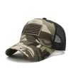 Fashion Tactical Hip Hop American Flag Military Sport Outdoor Peaked Caps Unisex Mesh Embroidered Casual Adjustable Hats