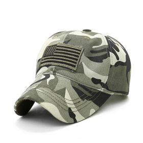 Fashion Tactical Hip Hop American Flag Military Sport Outdoor Peaked Caps Unisex Mesh Embroidered Casual Adjustable Hats (Color: camouflage no mesh)