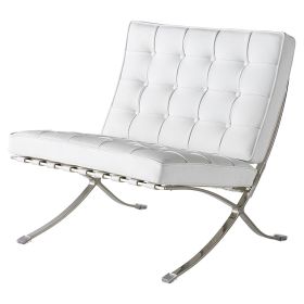 TENGYE furniture Barcelona style chair Foldable chair (Color: White)