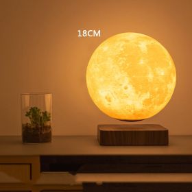 Magnetic Levitation 3D Printing Lunar Lamp Decoration (Option: Tricolor lighting-18cm-EU)