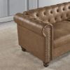 Classic Traditional Living Room Upholstered Sofa with high-tech Fabric Surface/ Chesterfield Tufted Fabric Sofa Couch