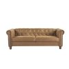 Classic Traditional Living Room Upholstered Sofa with high-tech Fabric Surface/ Chesterfield Tufted Fabric Sofa Couch