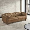 Classic Traditional Living Room Upholstered Sofa with high-tech Fabric Surface/ Chesterfield Tufted Fabric Sofa Couch