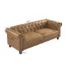 Classic Traditional Living Room Upholstered Sofa with high-tech Fabric Surface/ Chesterfield Tufted Fabric Sofa Couch