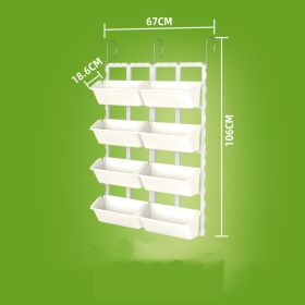 Balcony Planting Basin Hanging Jardiniere Combination Rectangular (Option: White Flowerpot-One Set)