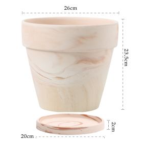 Gradient Macchiato Red And White Pottery Natural Pot Vegetarian Burning Breathable And Absorbent Large Type Green Plants Meaty (Option: A sytle 26cm-Without pallet)