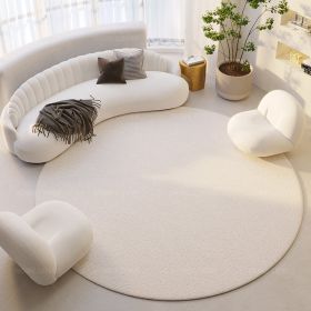 Silent Wind Absorbent Round Carpet Cream Wind Hanging Basket Dressing Table Bedroom Bedside Household Crystal (Option: Plain 01-80x80cm)